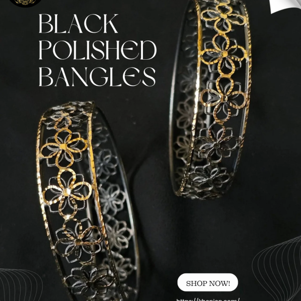 Black Polished Bangles