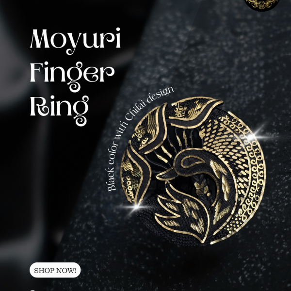 Moyuri Finger Ring ( Black Color with Chilai Design)